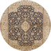 Square Machine Washable Traditional Sepia Brown Rug, wshtr373