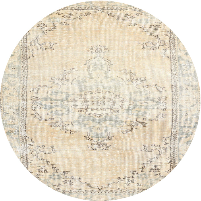 Square Machine Washable Traditional Moccasin Beige Rug, wshtr3740