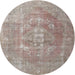 Round Traditional Sage Green Persian Rug, tr3749