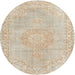 Round Traditional Camel Brown Persian Rug, tr3757