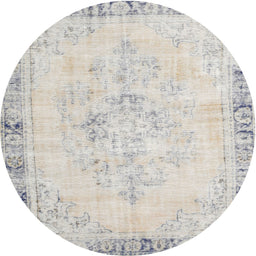 Round Traditional Dark Gray Persian Rug, tr3759
