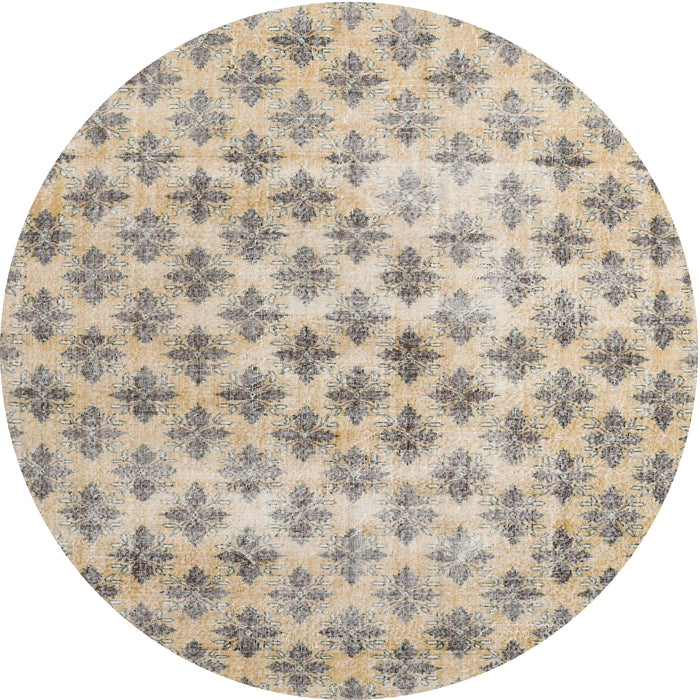 Square Machine Washable Traditional Brown Rug, wshtr3762