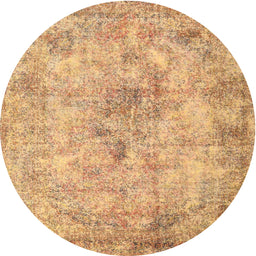 Round Traditional Orange Persian Rug, tr3763