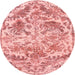 Round Traditional Red Persian Rug, tr3766