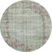 Round Traditional Khaki Green Oriental Rug, tr3767