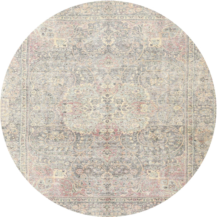Round Traditional Sage Green Persian Rug, tr3769