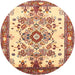 Round Traditional Red Medallion Rug, tr3771