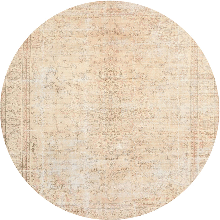Round Traditional Brown Persian Rug, tr3772