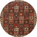 Square Machine Washable Traditional Maroon Red Rug, wshtr3776