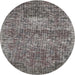 Round Traditional Charcoal Gray Persian Rug, tr3778