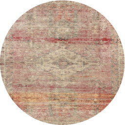 Square Machine Washable Traditional Rust Pink Rug, wshtr3779