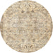 Round Traditional Khaki Gold Persian Rug, tr3780