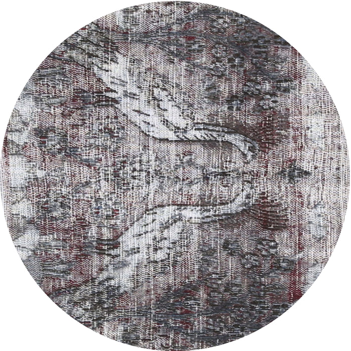 Square Machine Washable Traditional Gray Rug, wshtr3783