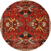 Square Machine Washable Traditional Red Rug, wshtr3785