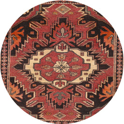 Square Machine Washable Traditional Rust Pink Rug, wshtr3786