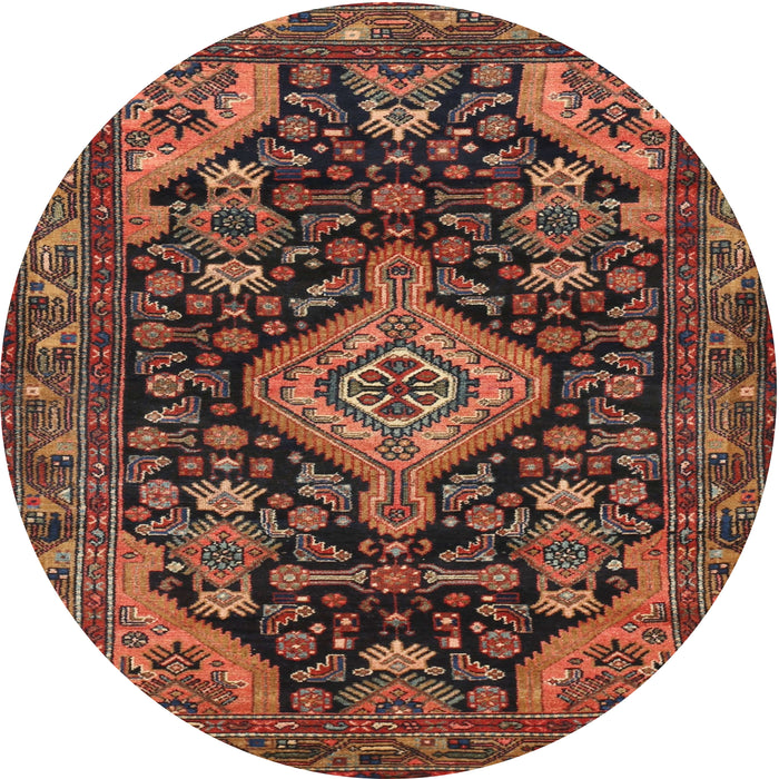 Square Machine Washable Traditional Gold Brown Rug, wshtr3787