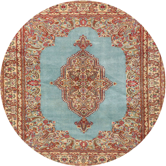 Round Traditional Sage Green Persian Rug, tr3788