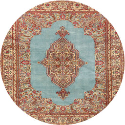 Square Machine Washable Traditional Sage Green Rug, wshtr3788