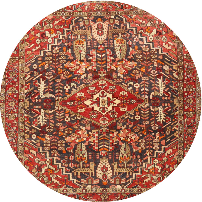 Round Traditional Bronze Brown Persian Rug, tr3789