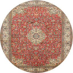 Square Machine Washable Traditional Brown Rug, wshtr378