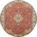 Square Machine Washable Traditional Brown Rug, wshtr378