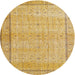 Round Traditional Chrome Gold Yellow Persian Rug, tr3791