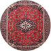 Round Traditional Rose Purple Medallion Rug, tr3794