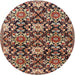 Round Traditional Red Persian Rug, tr3795