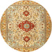 Round Traditional Sedona Brown Persian Rug, tr3796