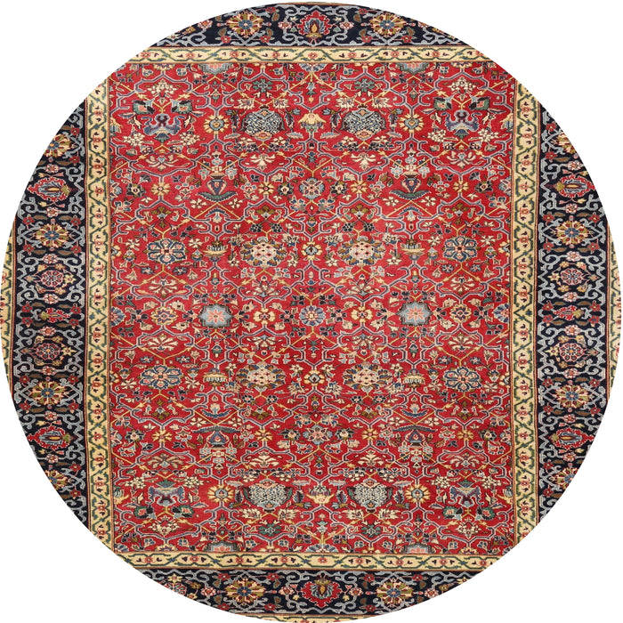Square Machine Washable Traditional Saffron Red Rug, wshtr3798