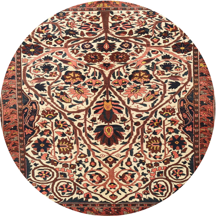 Square Machine Washable Traditional Saffron Red Rug, wshtr3804