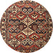 Square Machine Washable Traditional Peru Brown Rug, wshtr3806