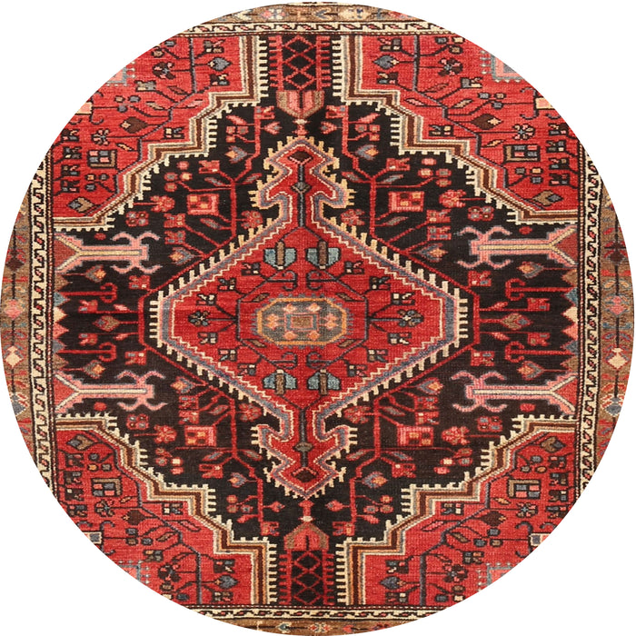 Square Machine Washable Traditional Rust Pink Rug, wshtr3809