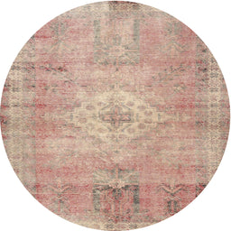 Square Machine Washable Traditional Orange Salmon Pink Rug, wshtr3811