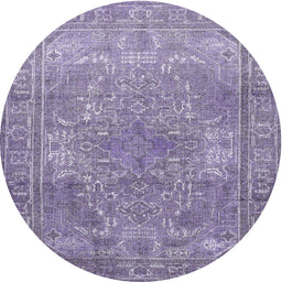 Square Machine Washable Traditional Purple Rug, wshtr3814