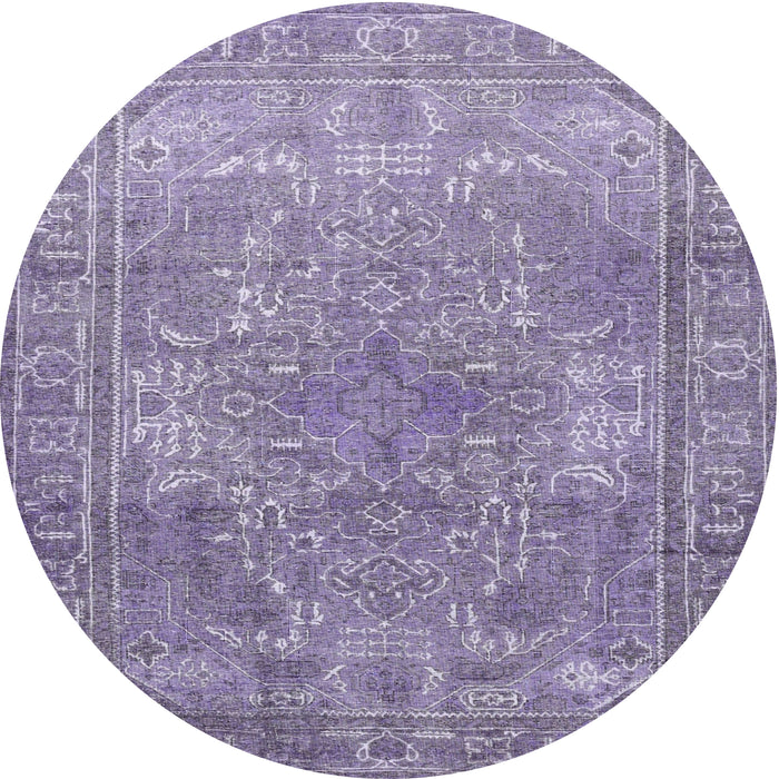 Square Machine Washable Traditional Purple Rug, wshtr3814