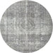 Round Traditional Gray Persian Rug, tr3817