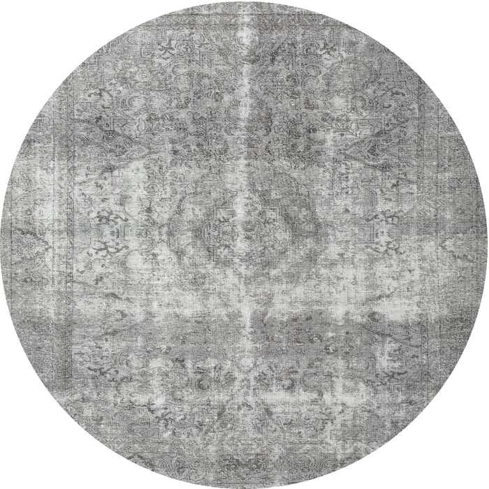 Square Machine Washable Traditional Grey Gray Rug, wshtr3817