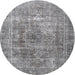 Round Traditional Gray Persian Rug, tr3819