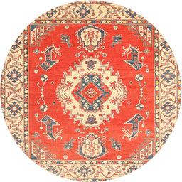 Round Traditional Red Medallion Rug, tr381