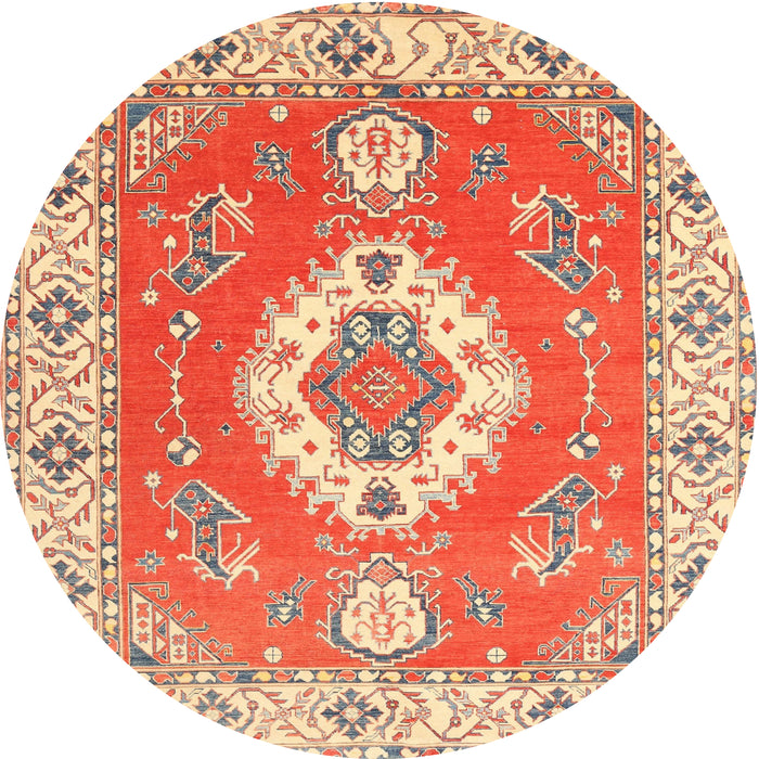 Round Traditional Red Medallion Rug, tr381