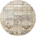 Square Machine Washable Traditional Camel Brown Rug, wshtr3820