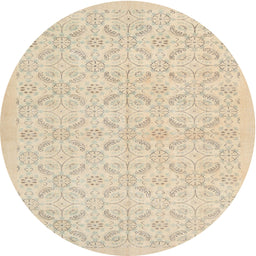 Round Traditional Deep Peach Orange Persian Rug, tr3822