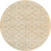 Round Traditional Deep Peach Orange Persian Rug, tr3822