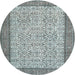 Square Machine Washable Traditional Grey Gray Rug, wshtr3824