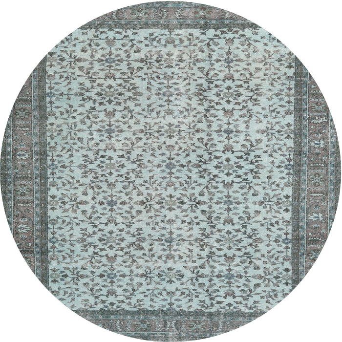 Round Traditional Gray Persian Rug, tr3824