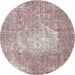 Round Traditional Rose Pink Persian Rug, tr3828