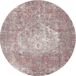 Square Machine Washable Traditional Rose Pink Rug, wshtr3828