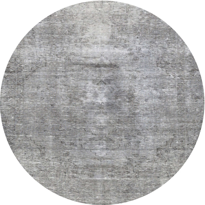 Round Traditional Silver Gray Persian Rug, tr3830