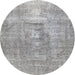 Round Traditional Silver Gray Persian Rug, tr3830